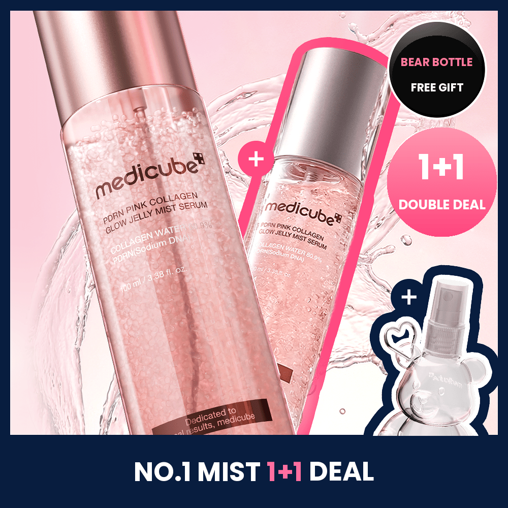 [1+1] medicube PDRN Pink Collagen Glow Jelly Mist Serum veido serumas - haru