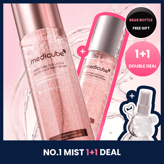 [1+1] medicube PDRN Pink Collagen Glow Jelly Mist Serum veido serumas - haru