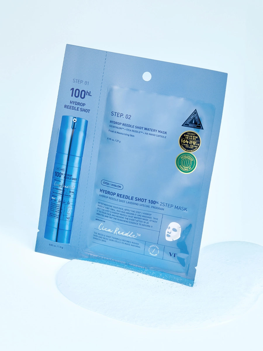 VT COSMETICS Hydrop Reedle Shot 100hL 2-Step Mask veido kaukė