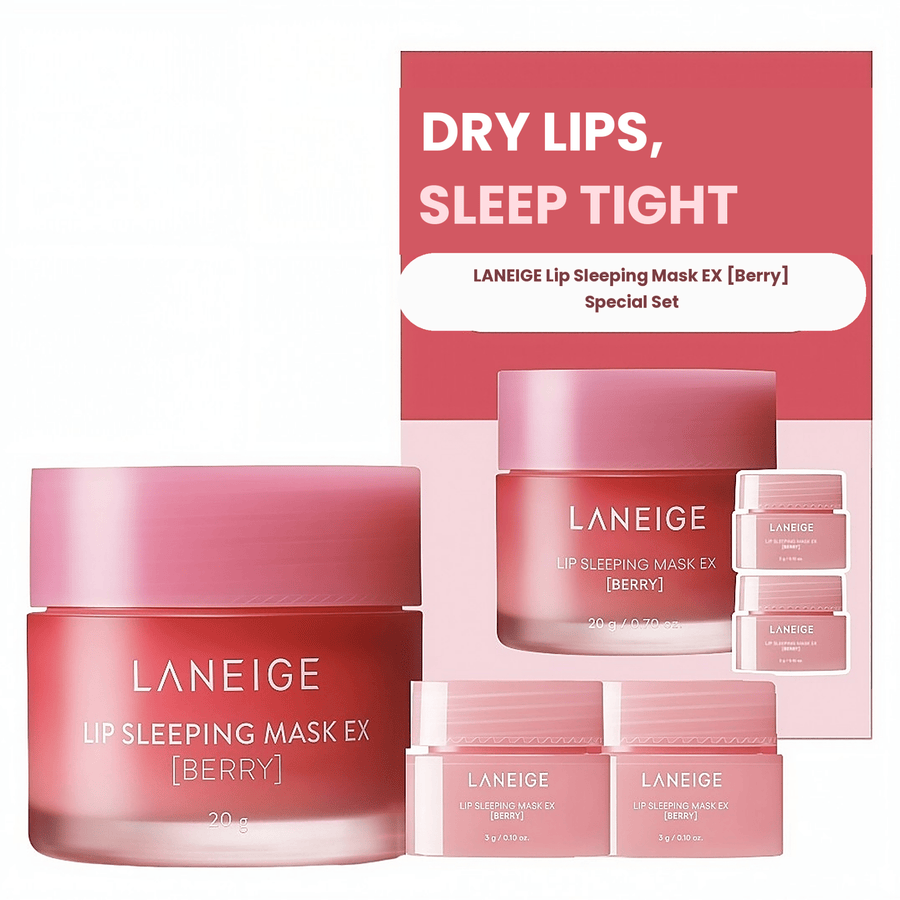 LANEIGE Lip Sleeping Mask BERRY naktinė lūpų kaukė + 6g rinkinys - haru