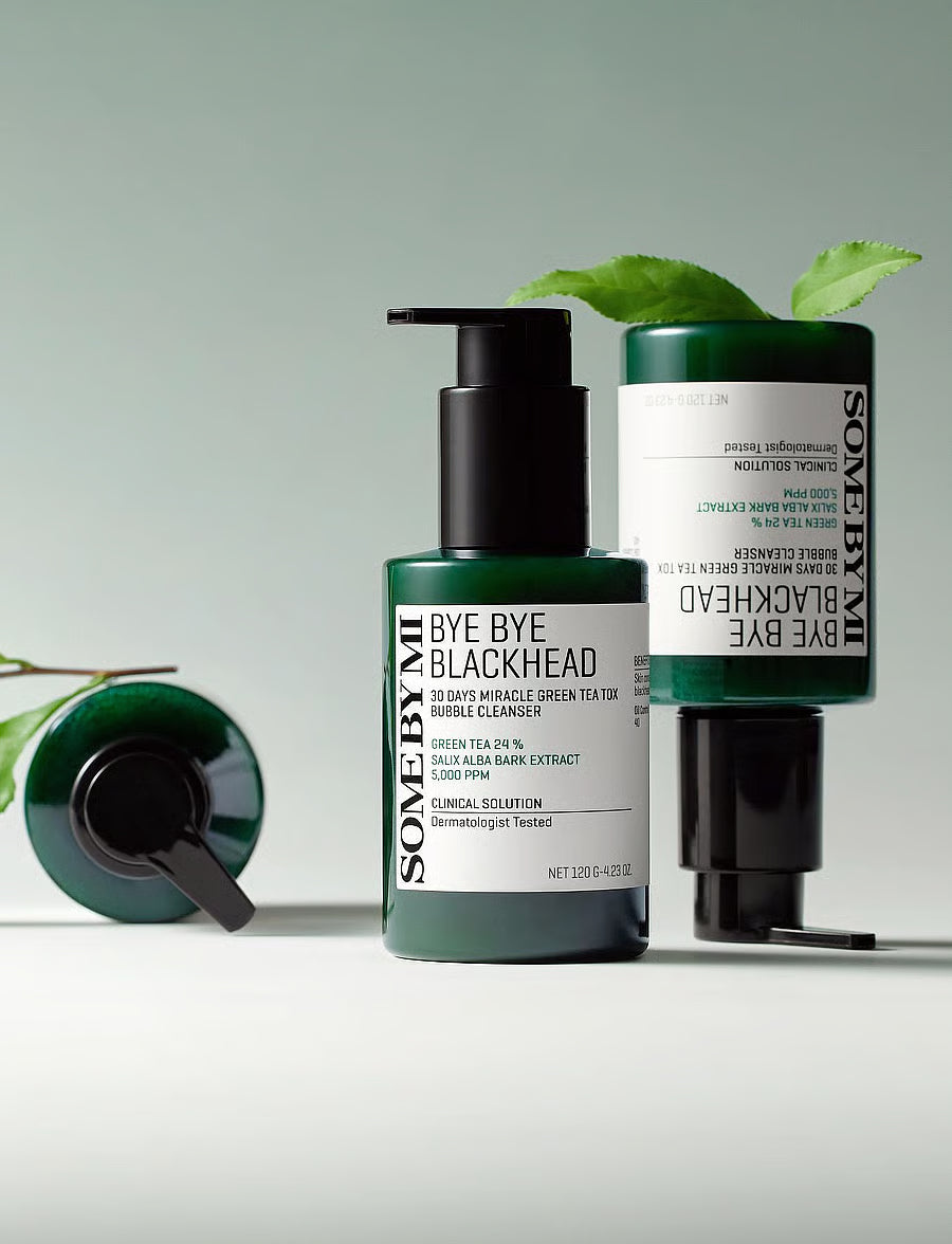 SOME BY MI Bye Bye Blackhead Miracle Green Tea Tox Bubble Cleanser veido prausiklis | haru.lt