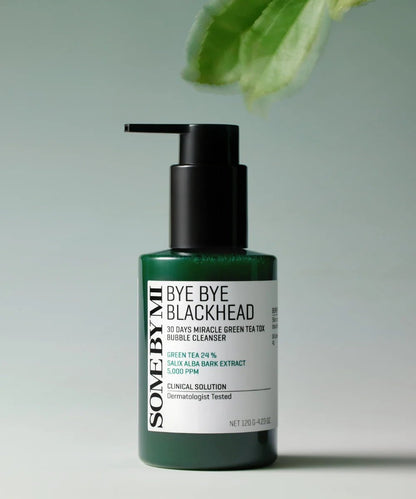 SOME BY MI Bye Bye Blackhead Miracle Green Tea Tox Bubble Cleanser veido prausiklis | haru.lt