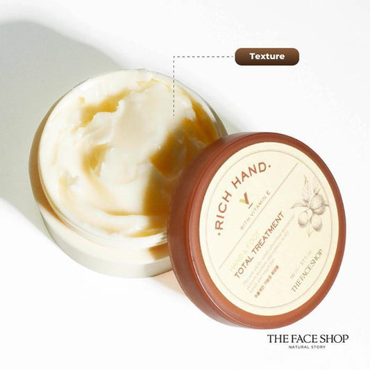 THE FACE SHOP - Rich Hand V Hand & Foot Total Treatment rankų kremas - haru.lt
Gilaus maitinimo rankų ir kojų kremas su karite sviestu, saulėgrąžų sėklų aliejumi ir marulos sėklų aliejumi
Gilaus maitinimo rankų ir kojų kremas su karite sviestu, saulėgrąžų sėklų aliejumi ir marulos sėklų aliejumi