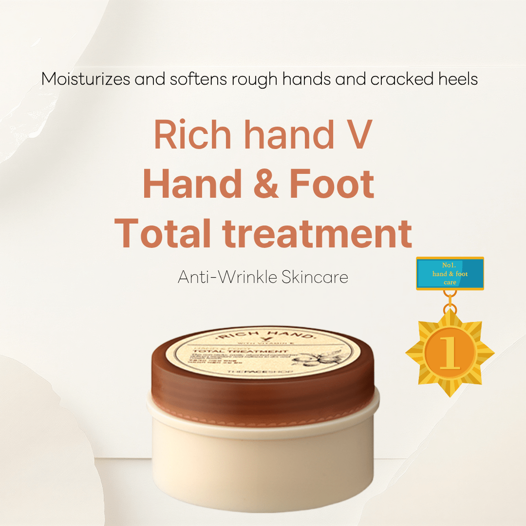 THE FACE SHOP - Rich Hand V Hand & Foot Total Treatment rankų kremas - haru.lt 
Gilaus maitinimo rankų ir kojų kremas su karite sviestu, saulėgrąžų sėklų aliejumi ir marulos sėklų aliejumi